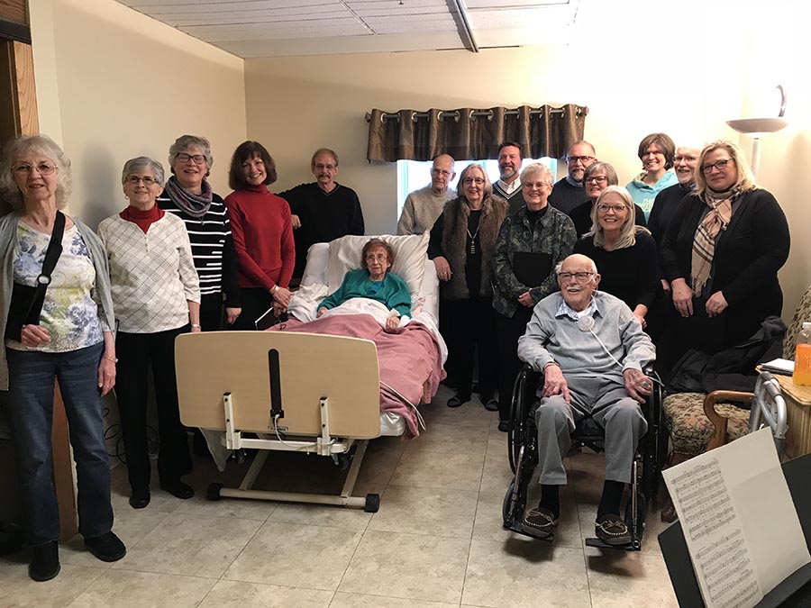 Group gathered in hospital